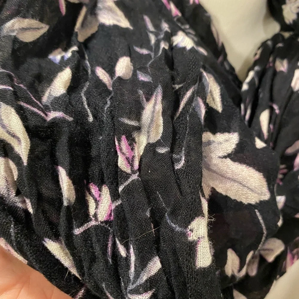 Floral Black Infinity Scarf